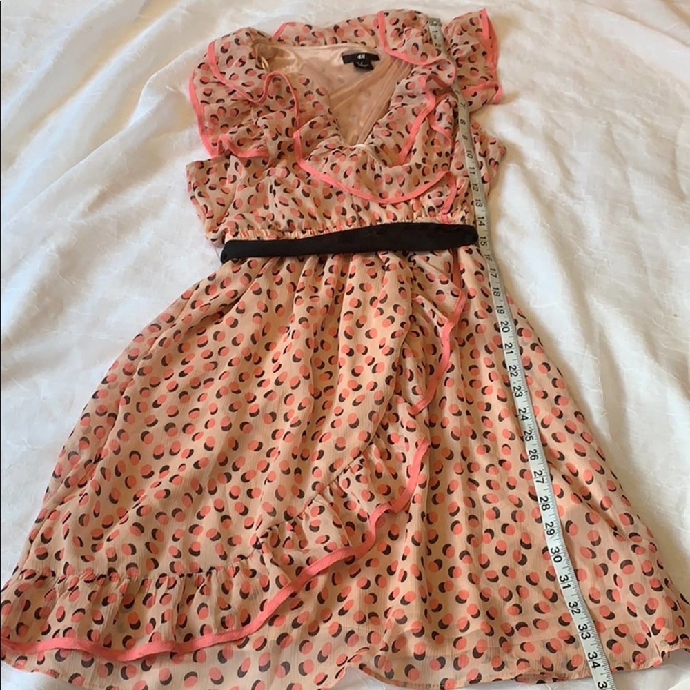 H&M pink polka dot wrap illusion sleeveless ruffle dress, 8 - Picture 5 of 8